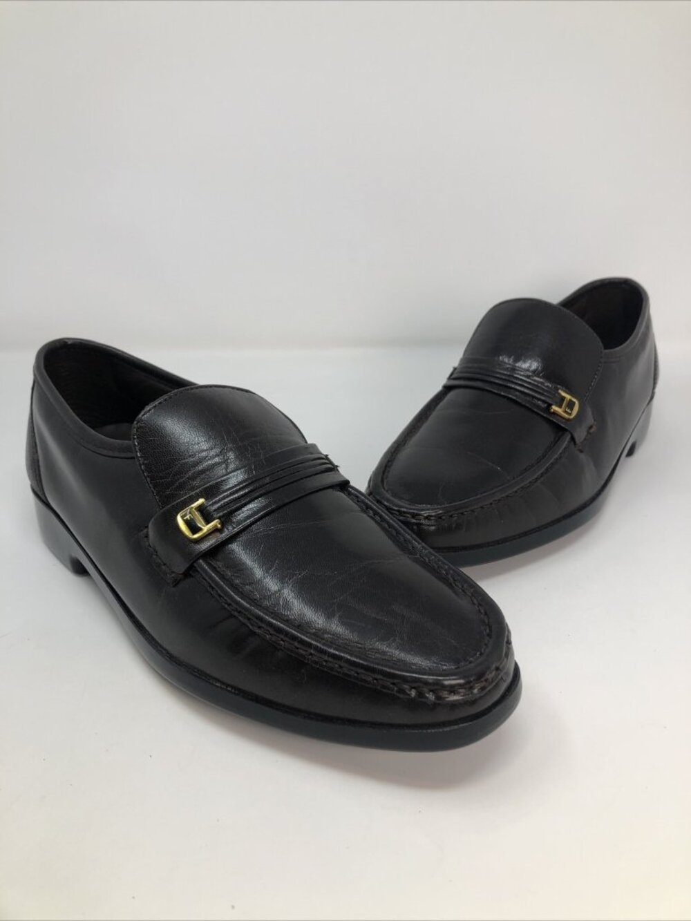 Florsheim Shoes Mens 8D Brown Leather Riva Moc Toe Gold Bit Loafers Comfortech